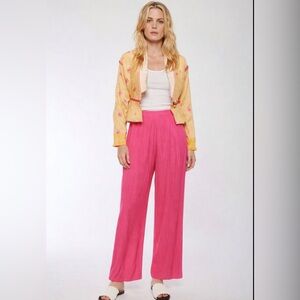 Chic Pink Wide-Leg Women's Pants